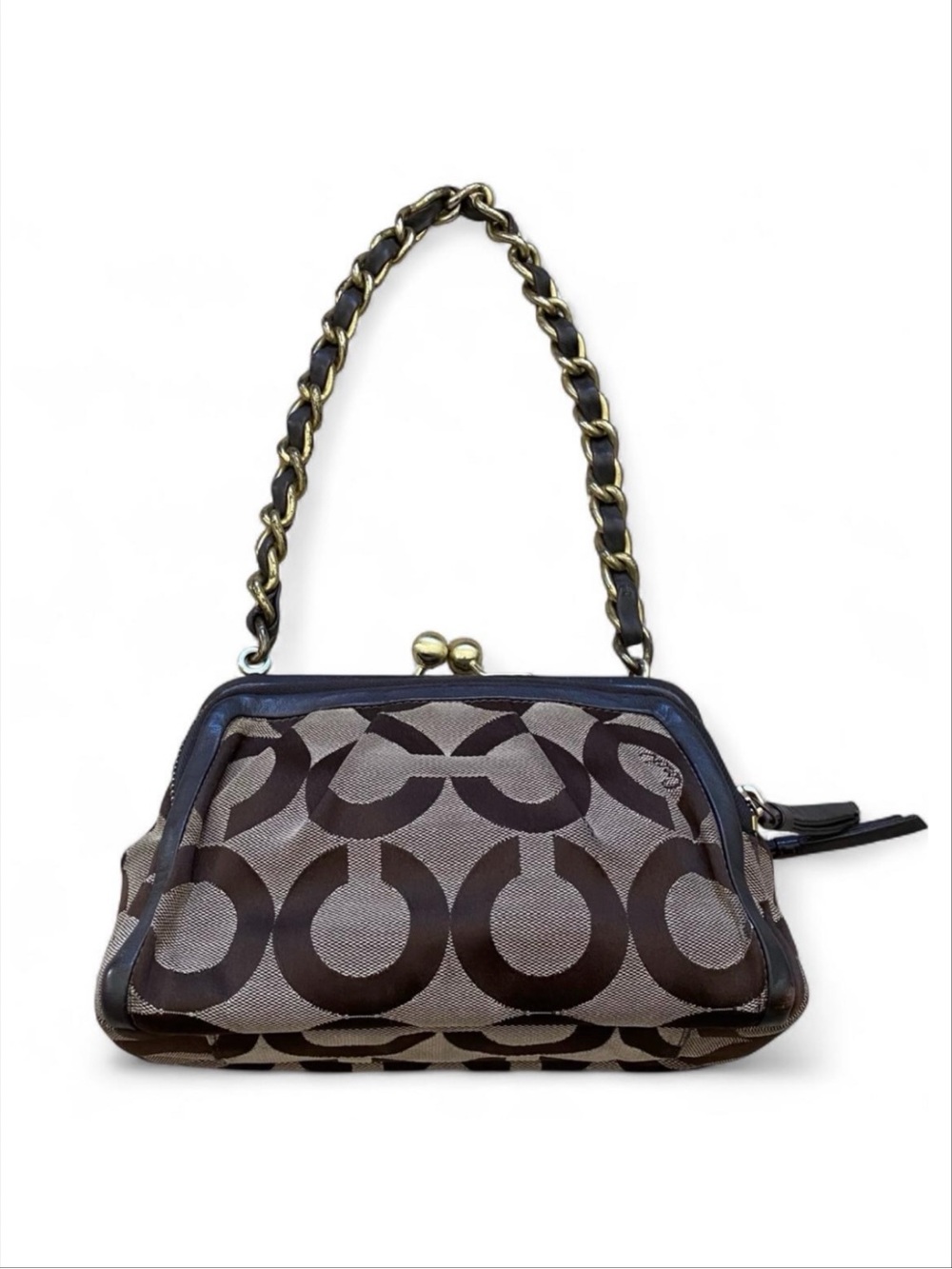 Y2K Coach Parker Op Art Kisslock Chain Bag (Style 13623)